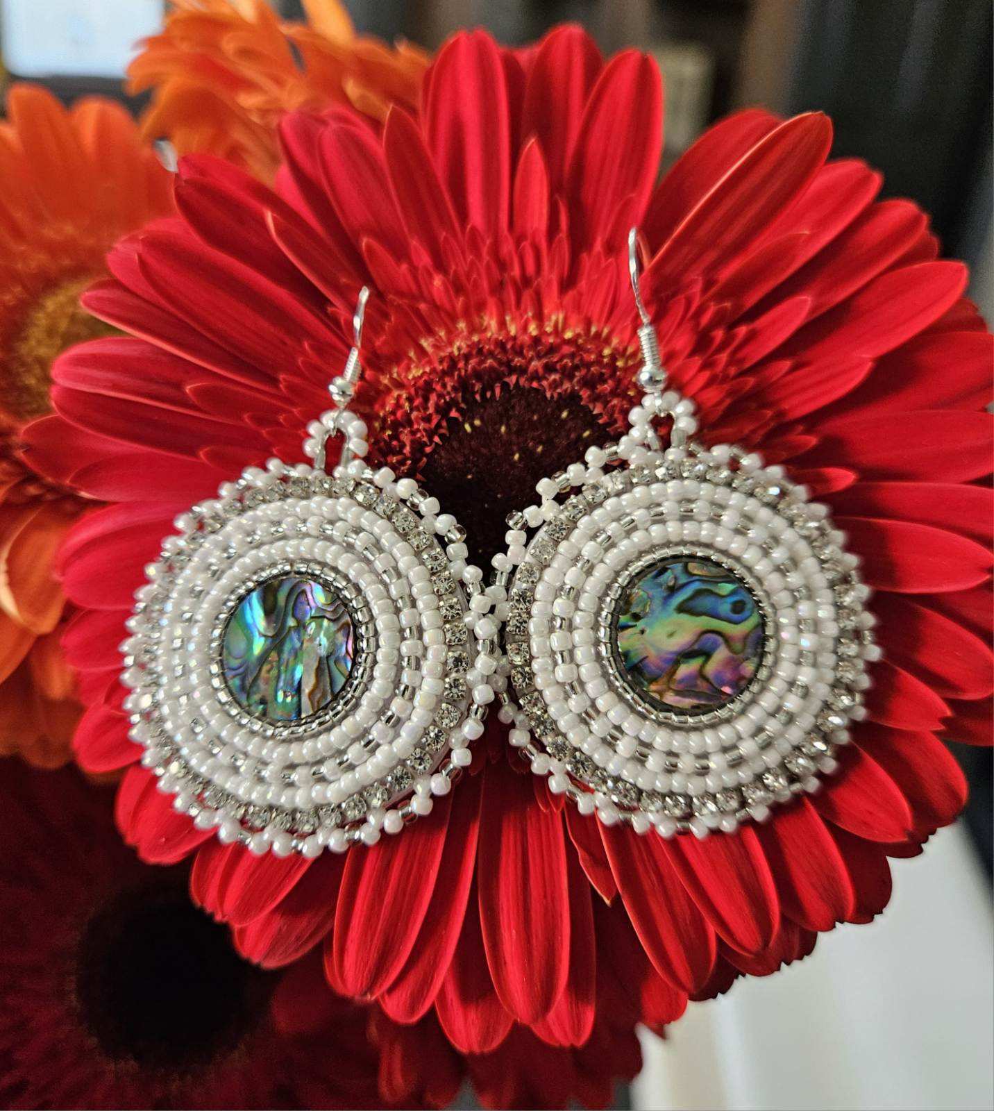 Moon Tide Iridescent Beaded Earrings